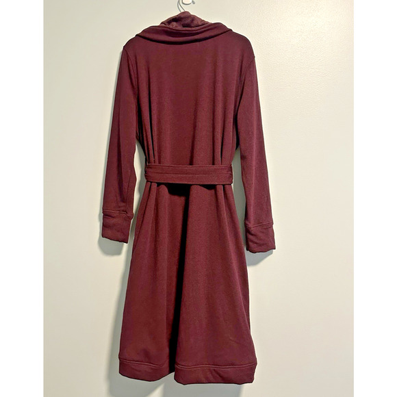 UGG Women Large Robe Duffield Cotton Blend Belted Shawl Eggplant Purple - Picture 3 of 9